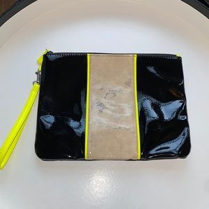 Black & Neon Yellow Wristlet